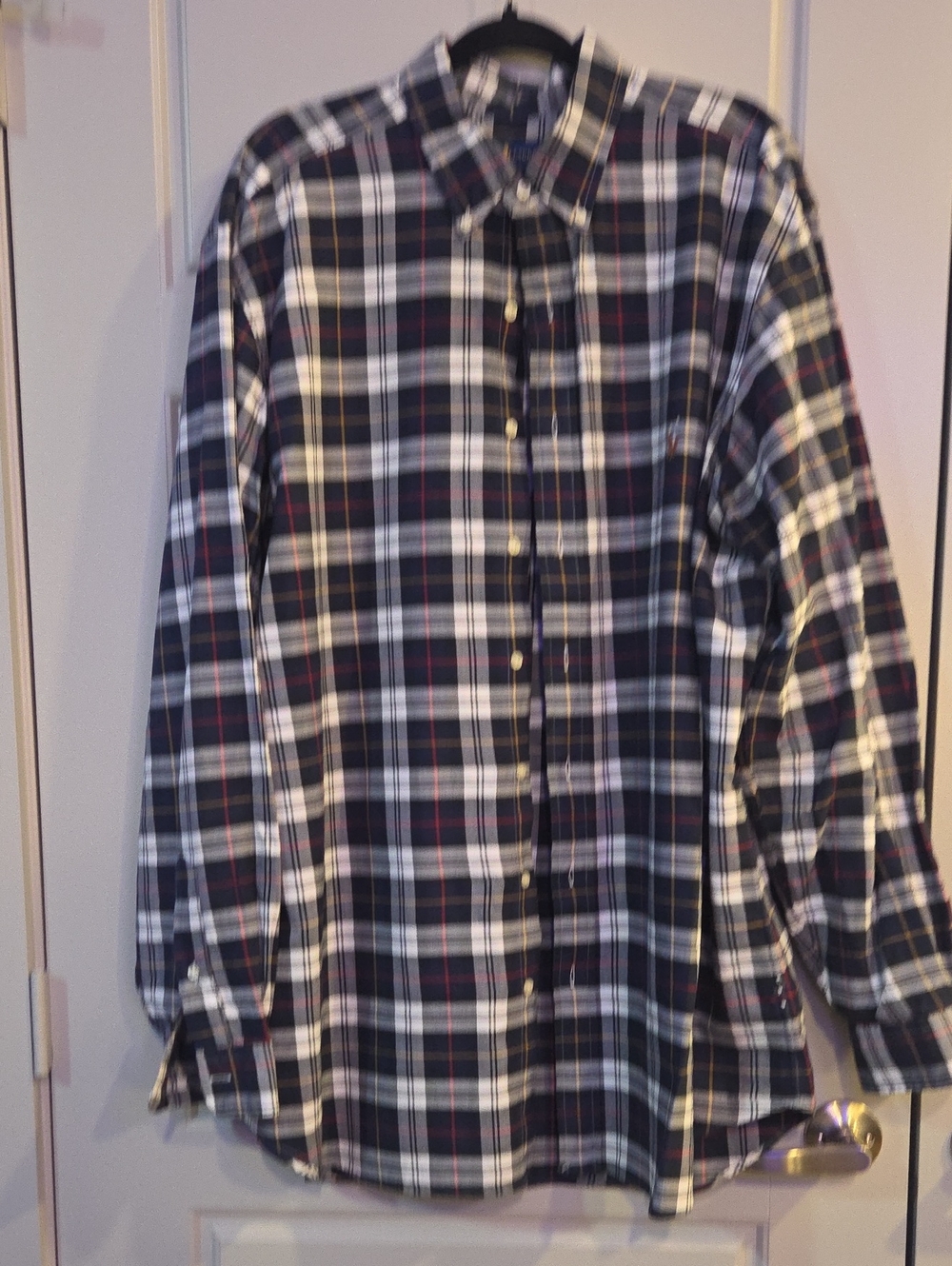 Ralph Lauren Blue,red, and White Plaid Button-Down Shirt